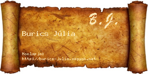 Burics Júlia névjegykártya